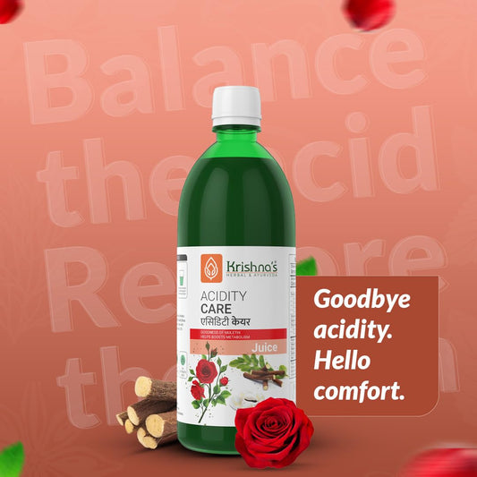 KRISHNA'S HERBAL & AYURVEDA Acidity Care Juice -1000 Ml(Pack Of 1) Provides Relief From Acidity & Bloating