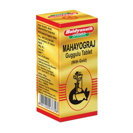 Baidyanath Asli Ayurved Mahayograj Guggulu Tablet With Gold - Enriched With Swarna Bhasma - 25 Tab