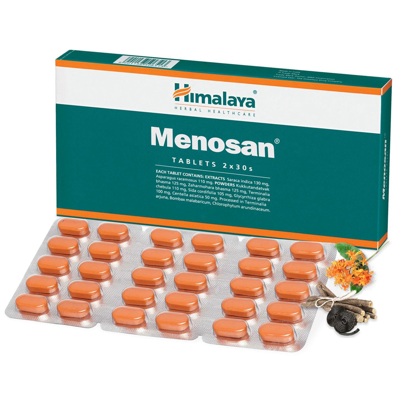 Himalaya Menosan Tablets, Gree, 30 Count, Pack of 2, Green