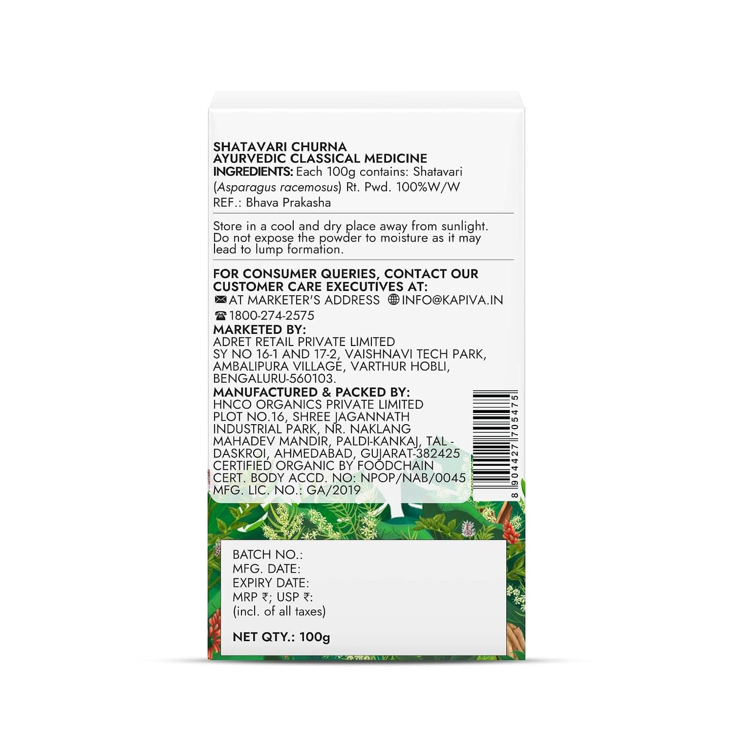 Kapiva Organic Shatavari Powder 100gms | Promotes Lactation Naturally | Helps Maintain Hormonal Balance | Non GMO Certified