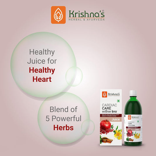 KRISHNA's HERBAL & AYURVEDA Cardiac Care Juice - 1000 Ml | Ayurvedic Heart Care Expert | Healthy Heart Cardiac Wellness | Enriched With Arjuna Chaal, Kutki, Amla, Anardana & Pushkar Mool