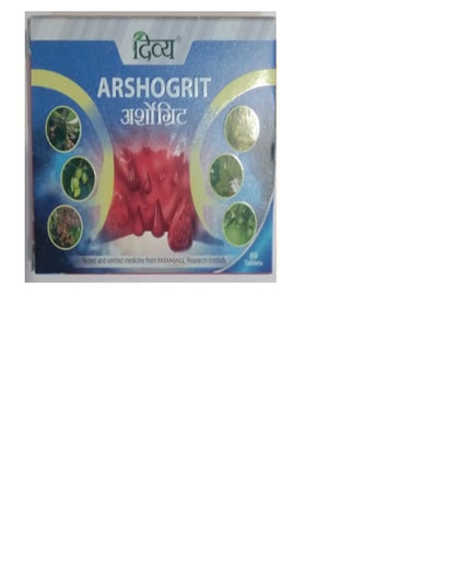 Patanjali Divya Arshogrit 60 Tablets, for Piles Relief and Better Digestion Natural Remedy for Constipation and Hemorrhoids Pack of 1, 30 Grams