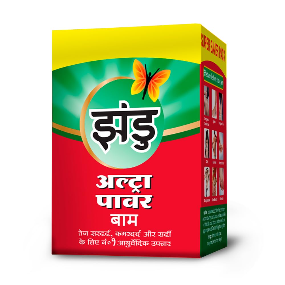 Zandu Ultra Power Balm | For Pain Relief from Strong Headache, Bodyaches & Cold | Bone, Joint & Muscle Care | 50 ML