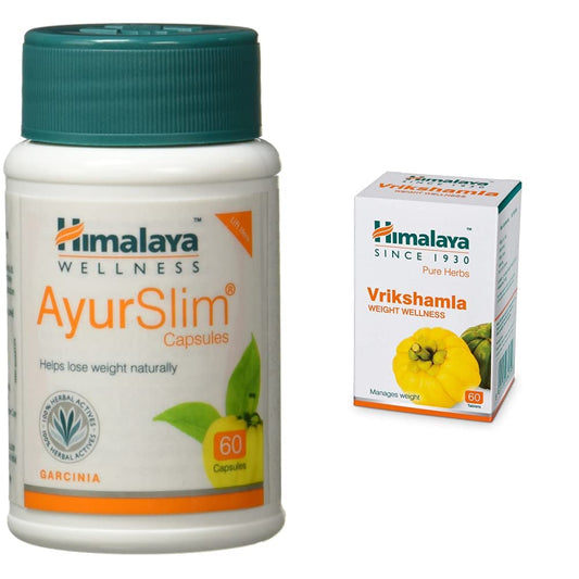 Himalaya Wellness Ayurslim Capsules Weight Management - 60 Capsules & Wellness Pure Herbs Vrikshamla Weight Wellness - 60 Tablets