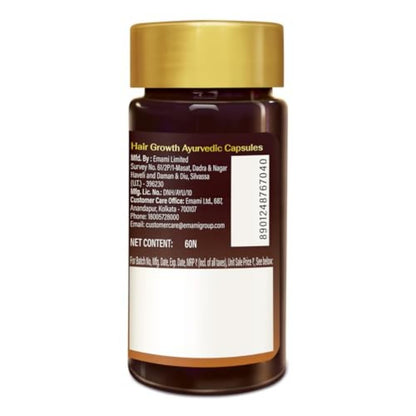 Zandu Hair Growth Ayurvedic Capsule- 60 Caps |Scientifically Proven for Hair Growth | Reduces Hair Fall | DHT Blocker | Strengthens Hair | Bhringraj, Amla & other Herbs |100% Ayurvedic |For Men & Women