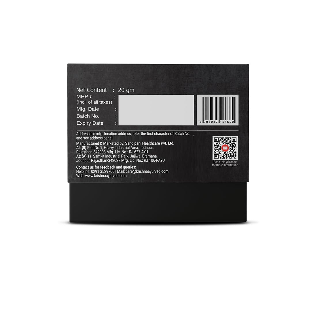 KRISHNA'S HERBAL & AYURVEDA Pure Shilajit-20G,100% Pure Himalayan Shilajit, Helps To Boost Performance, Power, Stamina, Endurance, Strength & Overall Wellbeing, Surya Tapi Process - Resin