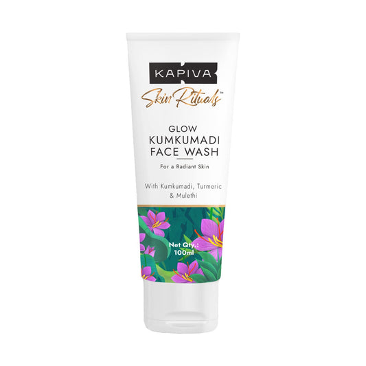 Kapiva Kumkumadi Glow Face Wash | Reduces pigmentation & dark spots| For All Skin Types | 0% Parabens, Sulfates, Silicones