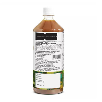 Kapiva Triphala Juice | 100% Ayurvedic | Relieves Constipation & Improves Digestion | No Added Sugar, 1L