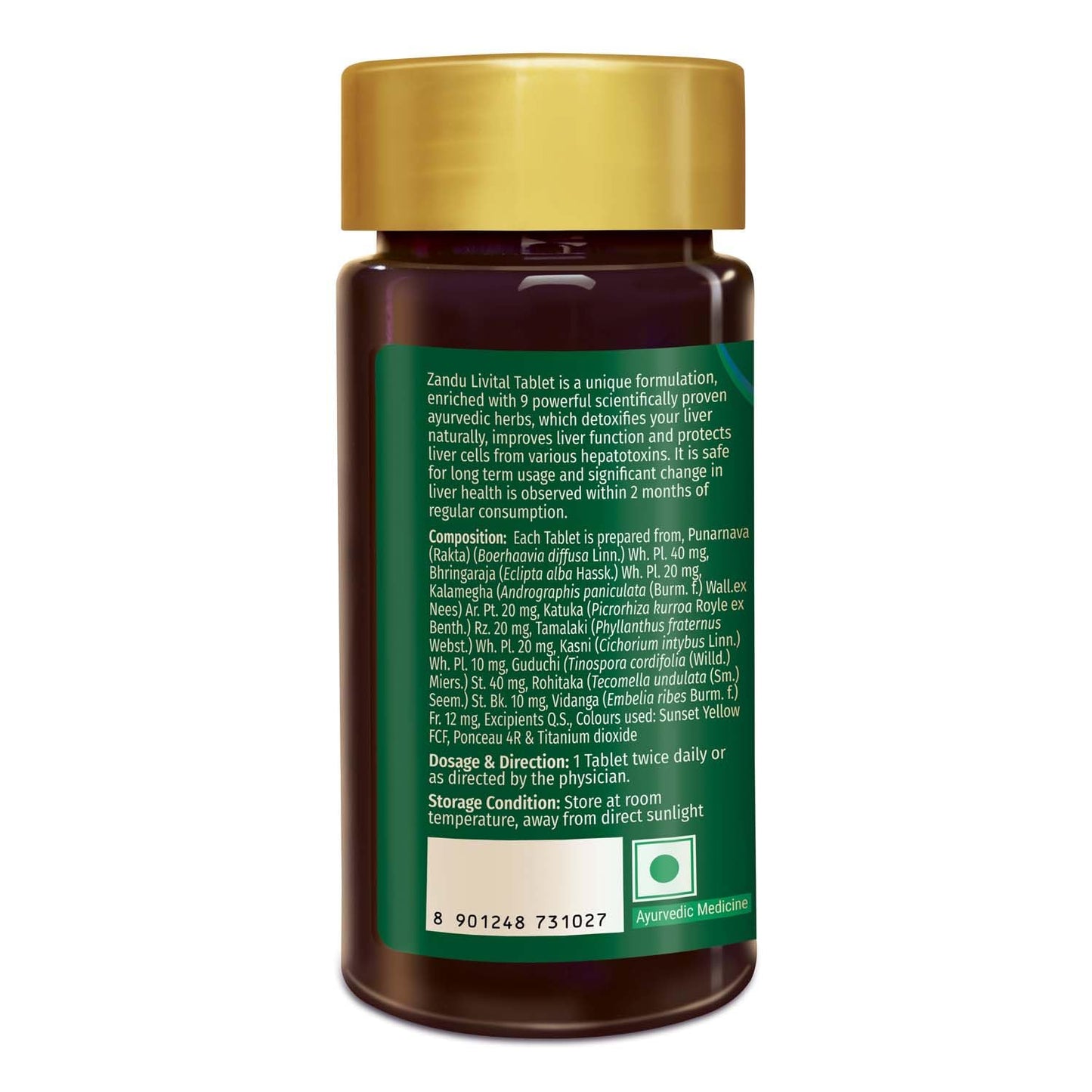 Zandu Livital Liver Detox Tablets – Clinically Proven for Liver Detox & Health Support in 2 Months | 90 Tabs | 100% Ayurvedic Formula with Bhringaraj & Guduchi | Ayurvedic Alternative to Milk Thistle