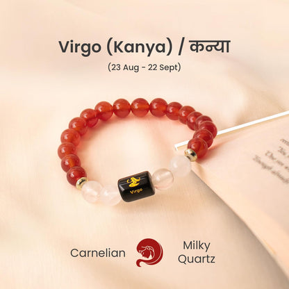 Astrotalk Zodiac Crystal Bracelet (Rashi) | Balances Energy & Enhances Positivity | Certified Healing Crystals with Certificate | Astrology Bracelet for Man & Woman | Gift for Man & Woman