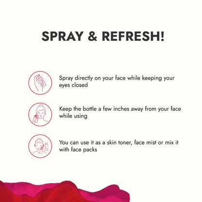 Kapiva Organic Rose Water/Gulab Jal Spray (200 Ml)|Premium Face Mist And Toner For Brighter And Hydrated Skin|Oil-Control, Unclog Pores, Pack Of 1