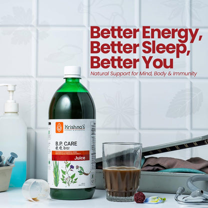 Krishna’s BP Care Juice - 500 ml | Ayurvedic way to manage Blood pressure & Cholesterol Level with Sarpgandha, Shankhpishi & 4 natural herbs
