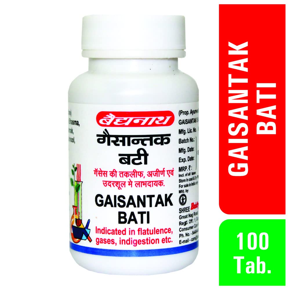 Baidyanath Gaisantak Bati - 100 Tablets | Ayurvedic Supplement for Acidity & Stomach Health
