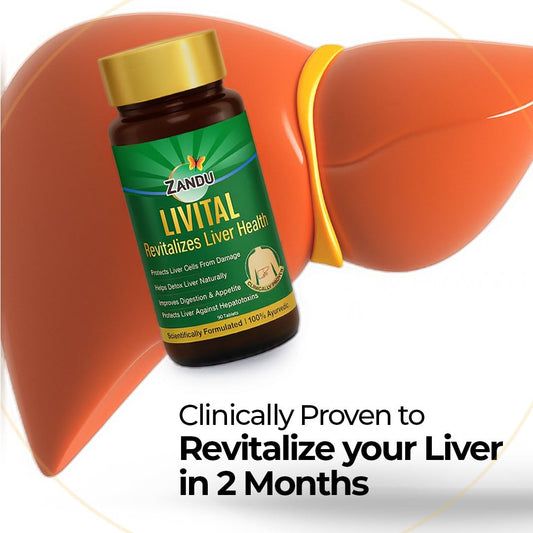 Zandu Livital Liver Detox Tablets – Clinically Proven for Liver Detox & Health Support in 2 Months | 90 Tabs | 100% Ayurvedic Formula with Bhringaraj & Guduchi | Ayurvedic Alternative to Milk Thistle