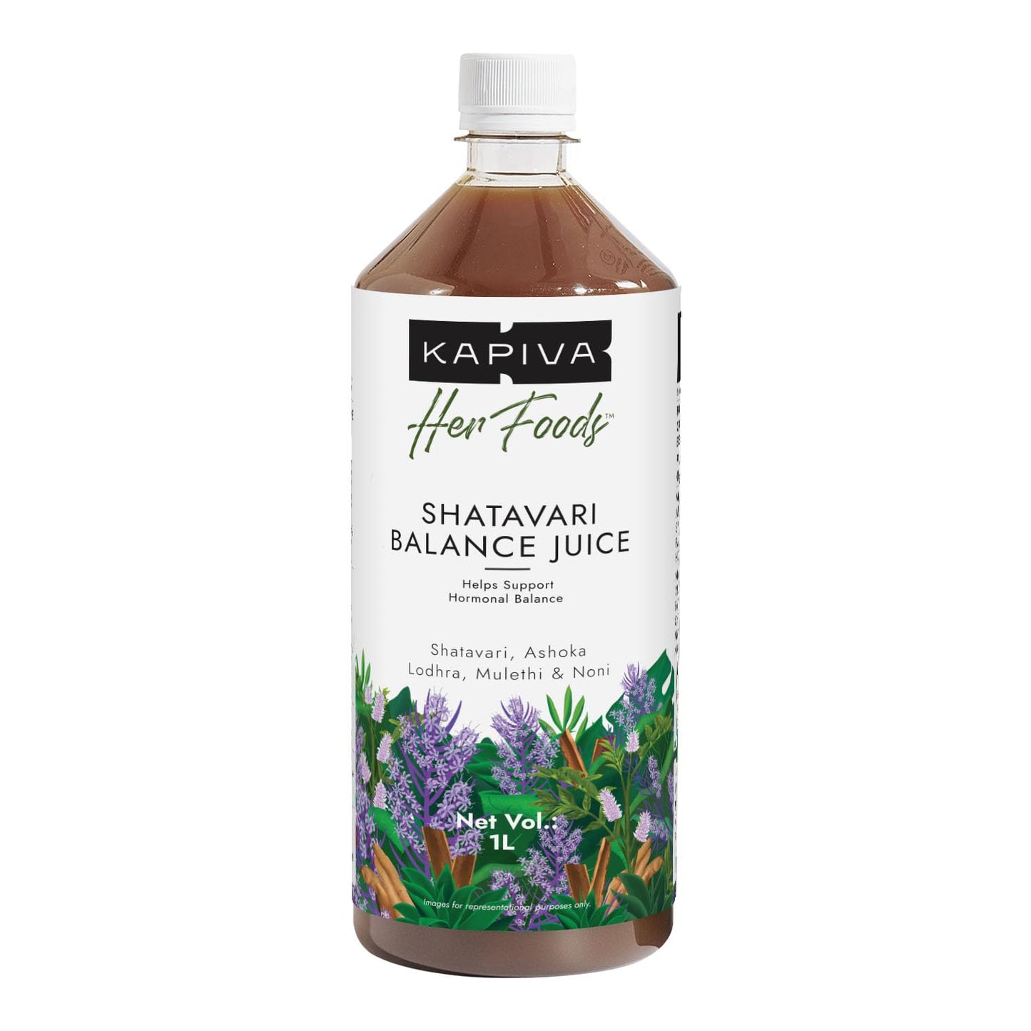Kapiva Her Foods Shatavari Balance – 1L | Supports Hormonal Balance & Healthy Cycles | 100% Ayurvedic, Natural & Non-Hormonal Women’s Wellness Drink | Her Care Juice