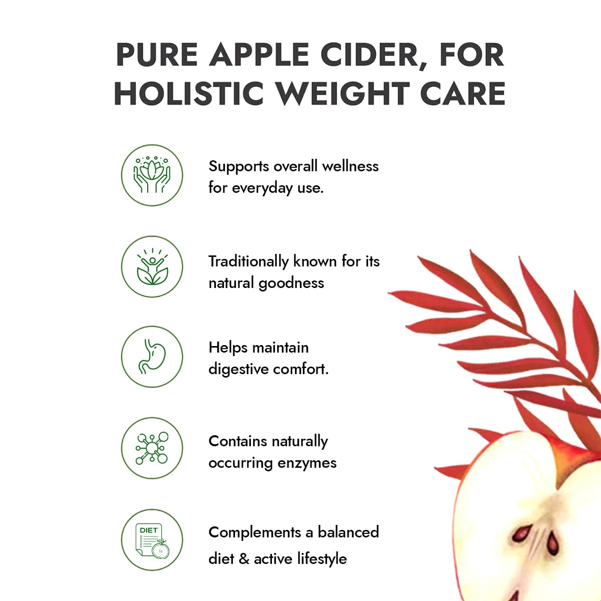 Kapiva Himalayan Apple Cider Vinegar with Mother 500ml | Raw & Unfiltered | Helps with Digestion & Weight Care