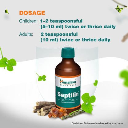 Himalaya Septilin Syrup 200 ml | Manages respiratory tract infections in children and adults