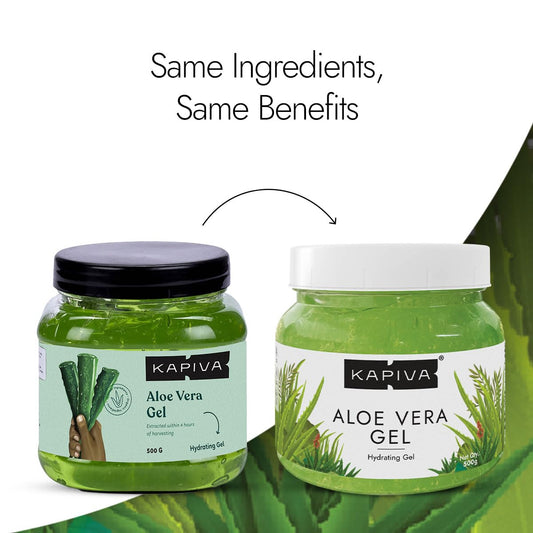 Kapiva Pure Aloe Vera Skin Gel 500g For Face & Hair | Hydrating, Moisturizing, Soothing Skin | Multipurpose Gel