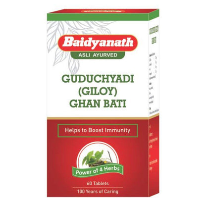 Baidyanath Asli Ayurved Guduchyadi Giloy Ghan Bati - 60 Tablets | Helps to Boost Immunity | Blood Purification
