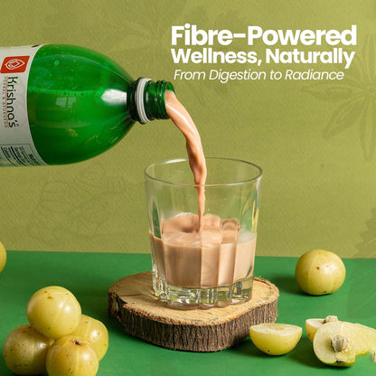 Krishna's Herbal & Ayurveda Premium Amla High Fibre Juice | Natural Immunity Booster | Rich in Vitamin C - 1 l (Pack of 1)