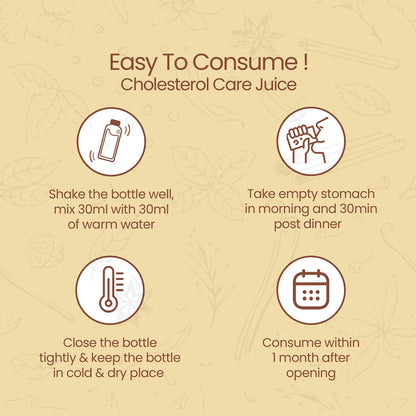 KRISHNA'S HERBAL & AYURVEDA Cholesterol Care Juice - 1000 Ml | Contains Honey With Apple Cider Ginger Garlic, Sugar Free, Helps In Digestion, Made In India