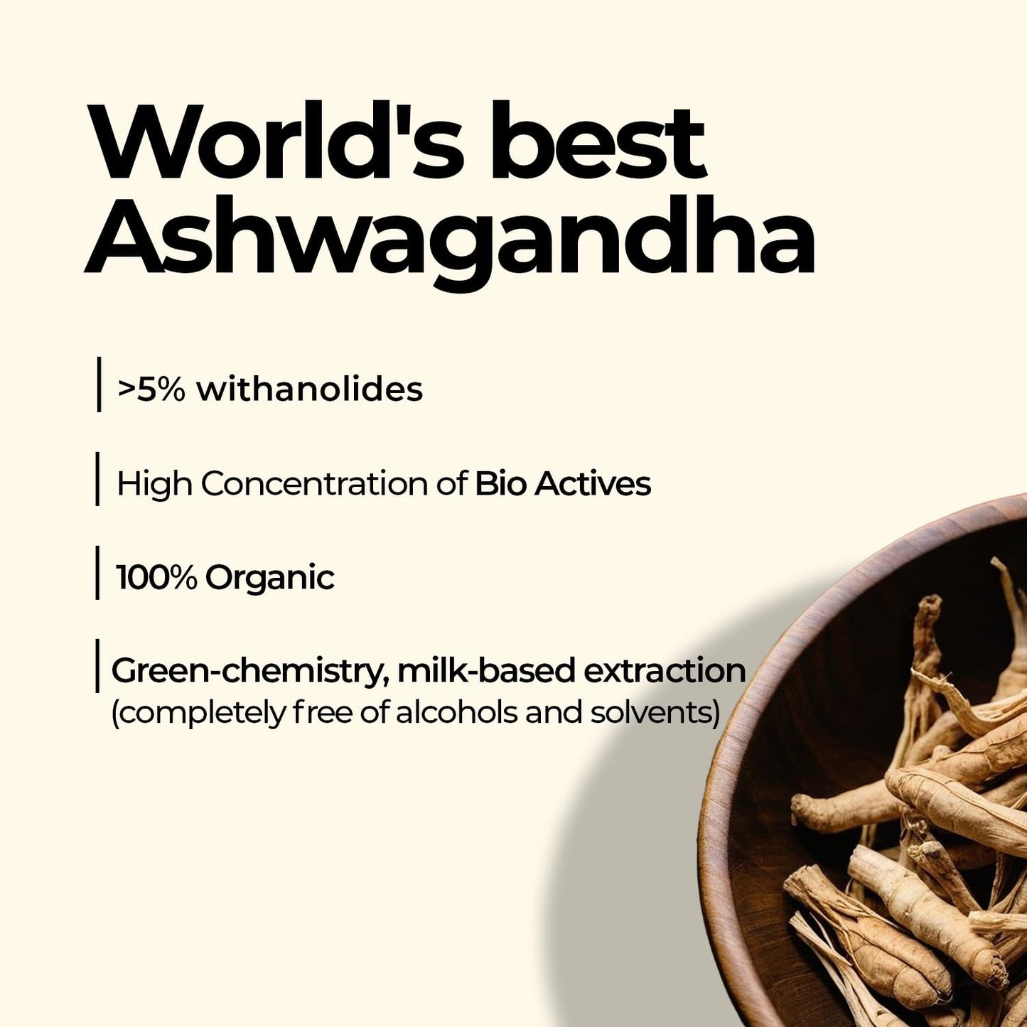 Zandu Ashwagandha KSM-66 (600 mg high dose formula) Tablets | Clinically Proven for 72% Decrease in stress and anxiety levels I Boosts Energy & Strength | 60 tablets I 100% Pure Root Extract