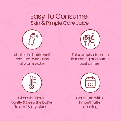 KRISHNA'S HERBAL & AYURVEDA Skin & Pimple Care Juice - 1000 Ml | Ayurvedic Skin Care Expert With Manjisth, Rose, Sankhpushpi & 13 Other Herbs | Helps In Reducing Acne, Pimples & Dark Spot