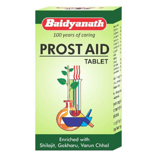 Baidyanath Asli Ayurved Prost Aid Tablets | Ayurvedic Prostate Support Supplement – Helps Relieve Frequent Urination, Improves Urine Flow & Reduces Inflammation – Herbal Formula - 50 Tablets