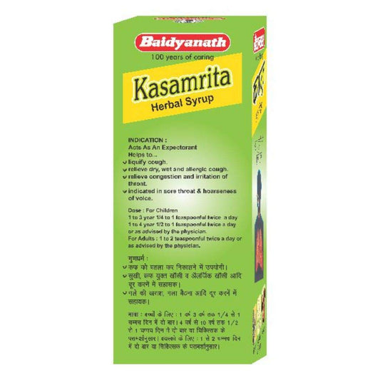 Baidyanath Kasamrit Cough Syrup With Goodness of Adusa, Tulsi & Mulethi - 100 ML