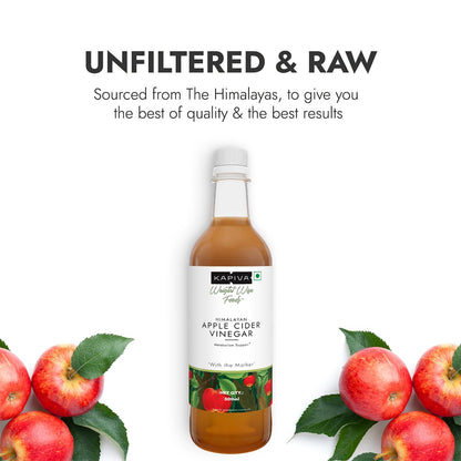 Kapiva Himalayan Apple Cider Vinegar with Mother 500ml | Raw & Unfiltered | Helps with Digestion & Weight Care
