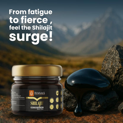 KRISHNA'S HERBAL & AYURVEDA Pure Shilajit-20G,100% Pure Himalayan Shilajit, Helps To Boost Performance, Power, Stamina, Endurance, Strength & Overall Wellbeing, Surya Tapi Process - Resin