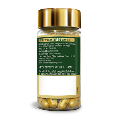 Zandu Ashwagandha KSM-66 (600 mg high dose formula) Tablets | Clinically Proven for 72% Decrease in stress and anxiety levels I Boosts Energy & Strength | 60 tablets I 100% Pure Root Extract