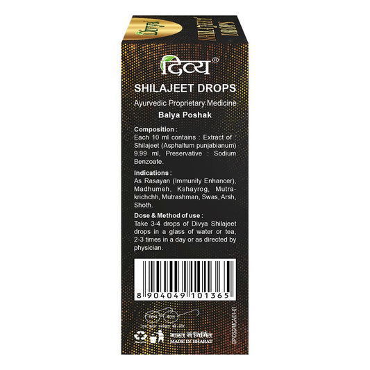 PATANJALI Divya Shilajeet Drops, Original and Pure Shilajit, Help Boost Immunity and Stamina - 30 Ml