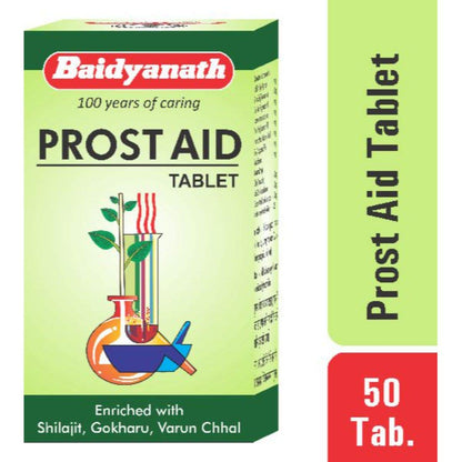 Baidyanath Asli Ayurved Prost Aid Tablets | Ayurvedic Prostate Support Supplement – Helps Relieve Frequent Urination, Improves Urine Flow & Reduces Inflammation – Herbal Formula - 50 Tablets