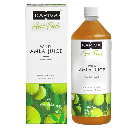Kapiva Wild Amla Juice (1L) | Suitable for Healthy Hair & Skin | Natural Source of Vitamin C | Organic & Natural Juice Made with Cold Pressed Amla from Pratapgarh | No Added Sugar