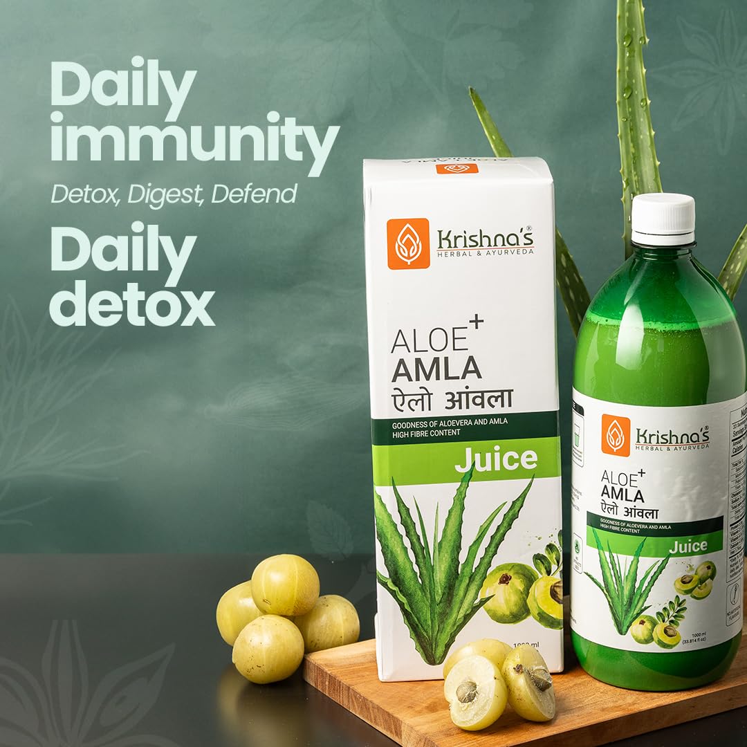 Krishna's Aloe Vera Amla Mix Juice - 1000 ml | A Perfect Mix for Healthy Skin