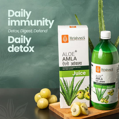 Krishna's Aloe Vera Amla Mix Juice - 1000 ml | A Perfect Mix for Healthy Skin
