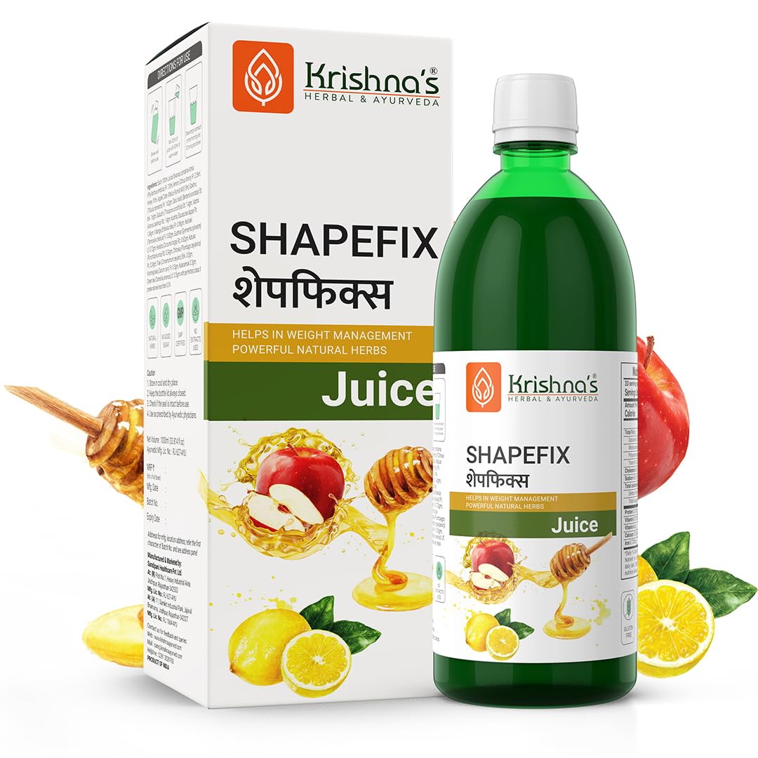 KRISHNA'S HERBAL & AYURVEDA Herbal Shapefix Juice With Natural Herbs, Helps In Weight Management, No Added Artificial Colors Or Flavours, Gluten Free - 1 Ltr (Pack Of 1)
