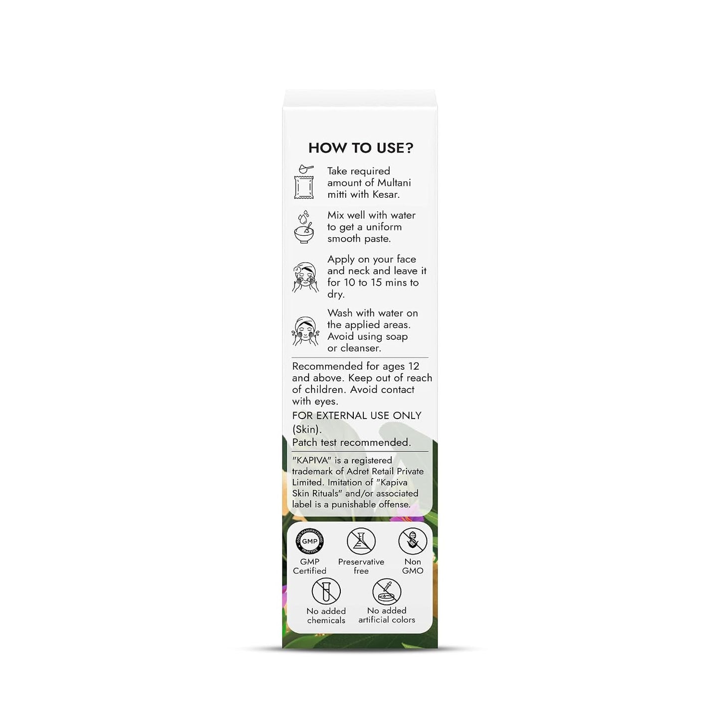 Kapiva Multani Mitti with Kesar for Face | Natural Fuller’s Earth | Face Pack for Glowing Skin| Enhanced with Saffron