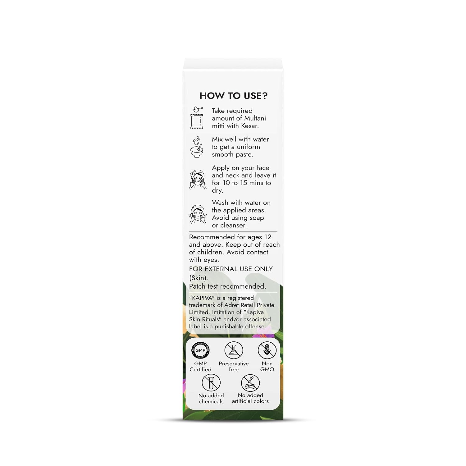 Kapiva Multani Mitti with Kesar for Face | Natural Fuller’s Earth | Face Pack for Glowing Skin| Enhanced with Saffron