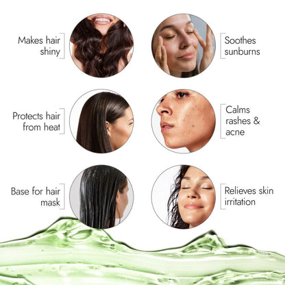 Kapiva Pure Aloe Vera Skin Gel 500g For Face & Hair | Hydrating, Moisturizing, Soothing Skin | Multipurpose Gel