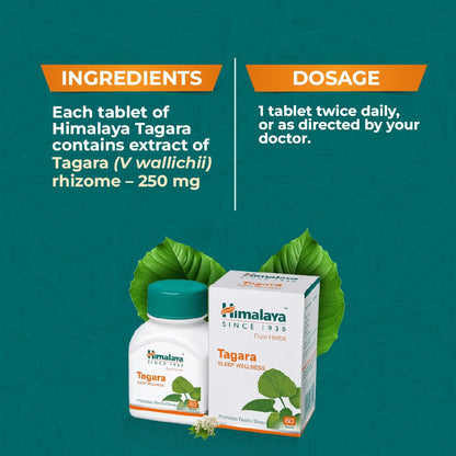 Himalaya Wellness Pure Herbs Tagara Sleep Wellness - 60 Tablets