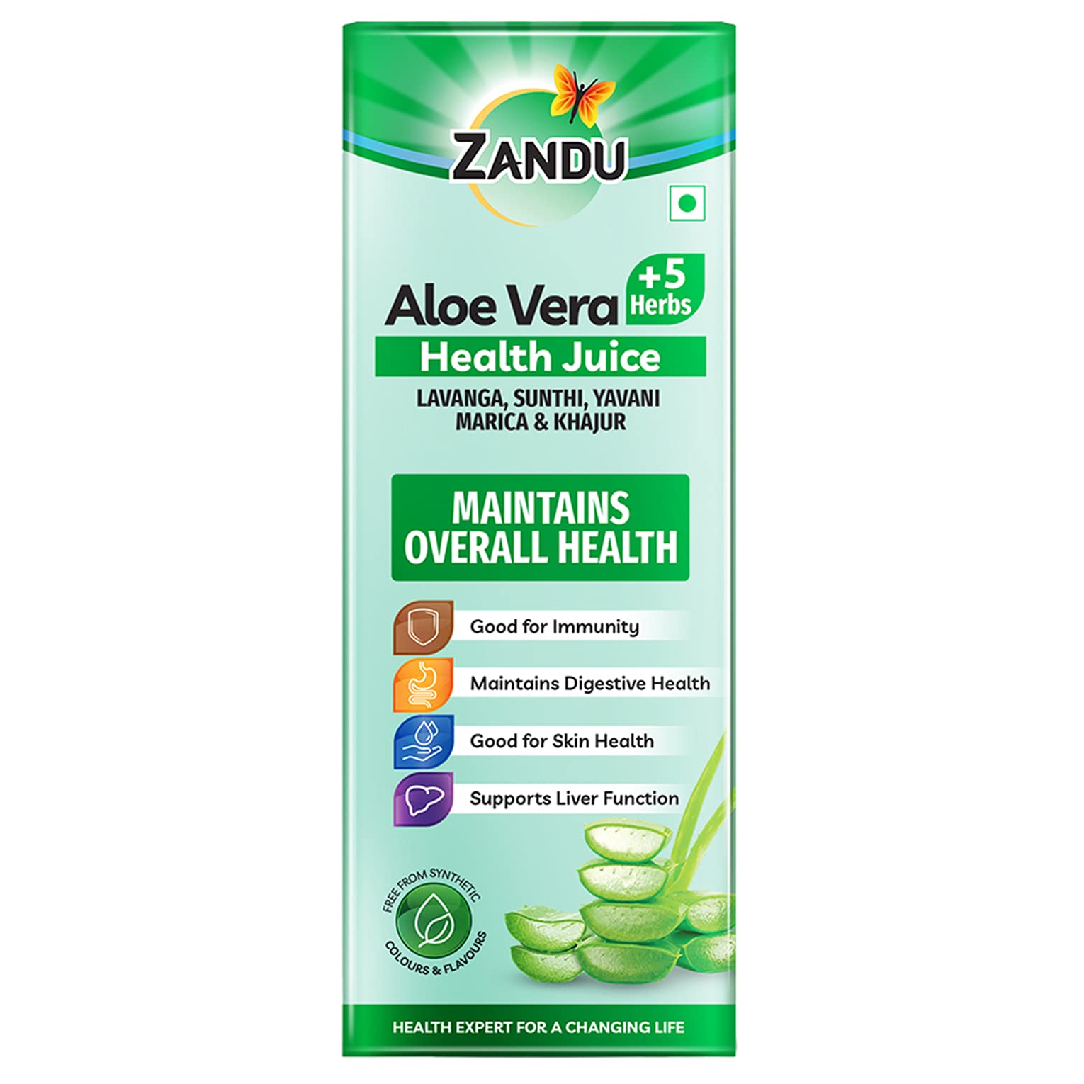 Zandu Giloy Tulsi Health Juice with 3 added Herbs, 1 L, Pure and Natural, Builds Immunity, Antioxidant, Improves Liver Function