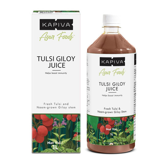 Kapiva Wild Tulsi Giloy Juice 1L | Ayurvedic Juice from Fresh Tulsi & Giloy Plant | Immune & Daily Wellness Support