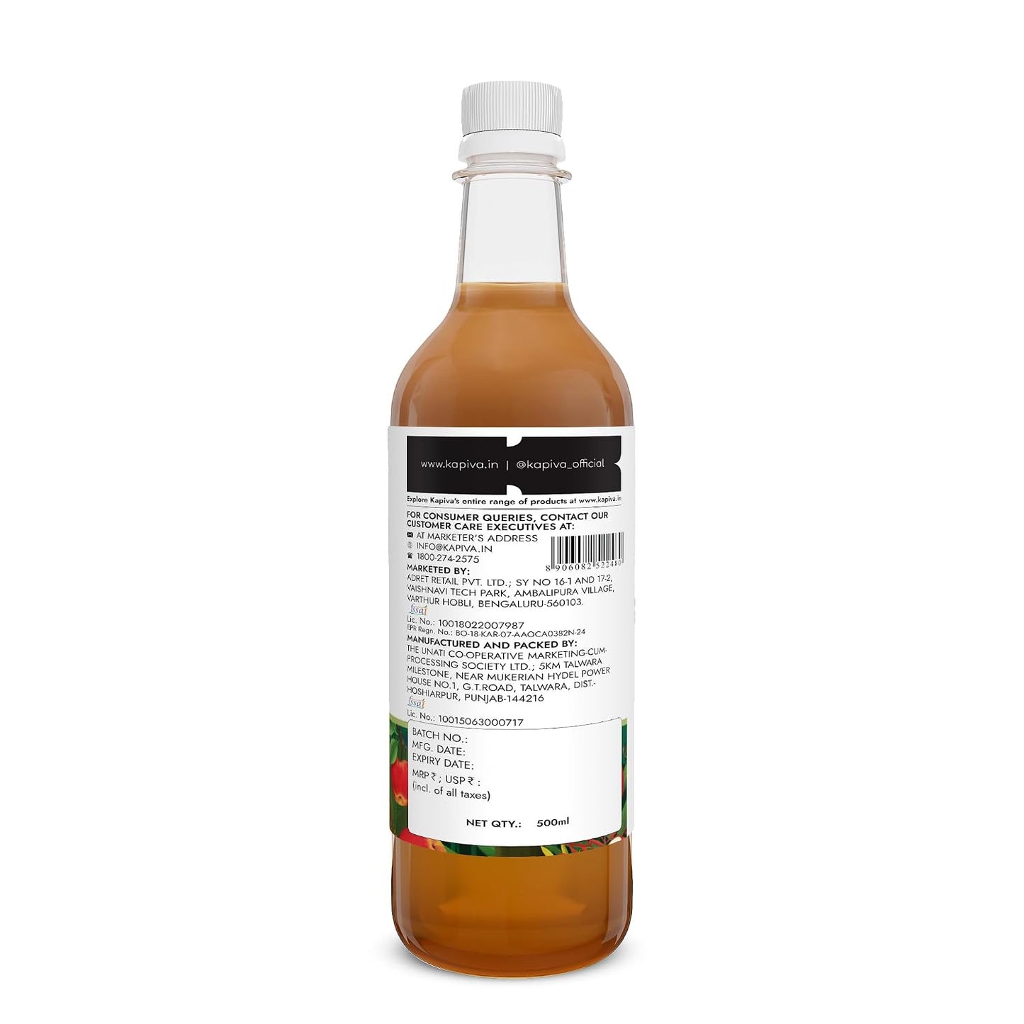 Kapiva Himalayan Apple Cider Vinegar with Mother 500ml | Raw & Unfiltered | Helps with Digestion & Weight Care