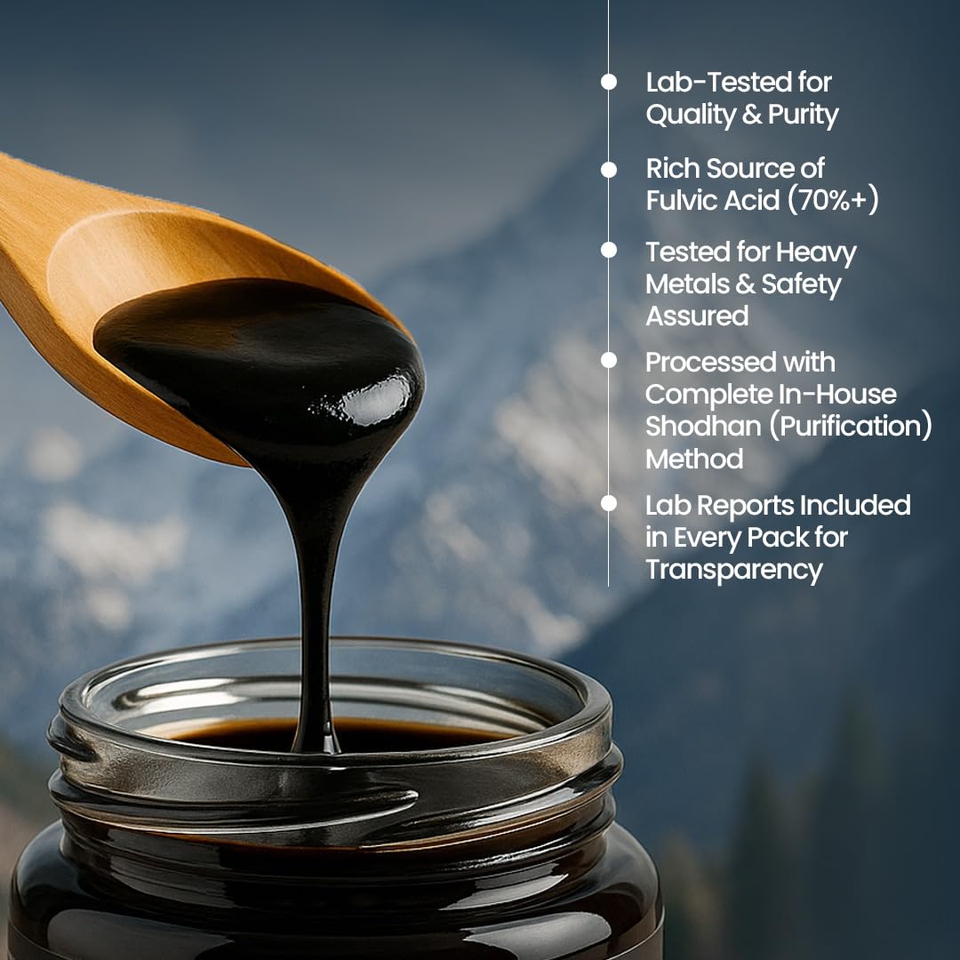 KRISHNA'S HERBAL & AYURVEDA Pure Shilajit-20G,100% Pure Himalayan Shilajit, Helps To Boost Performance, Power, Stamina, Endurance, Strength & Overall Wellbeing, Surya Tapi Process - Resin