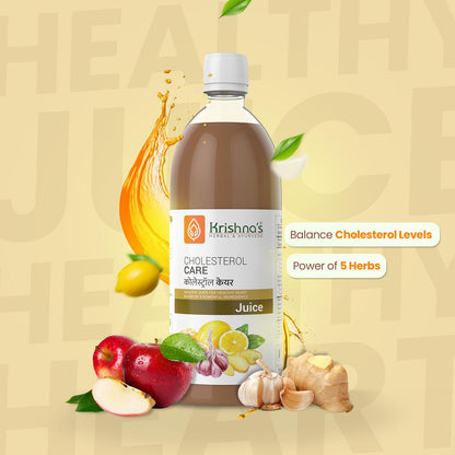 KRISHNA'S HERBAL & AYURVEDA Cholesterol Care Juice - 1000 Ml | Contains Honey With Apple Cider Ginger Garlic, Sugar Free, Helps In Digestion, Made In India