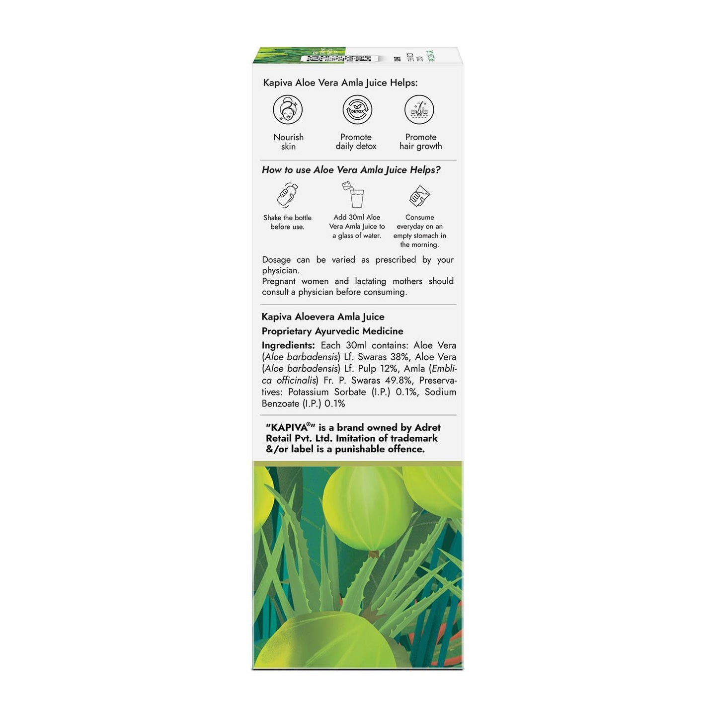 Kapiva Wild Amla Juice (1L) | Suitable for Healthy Hair & Skin | Natural Source of Vitamin C | Organic & Natural Juice Made with Cold Pressed Amla from Pratapgarh | No Added Sugar