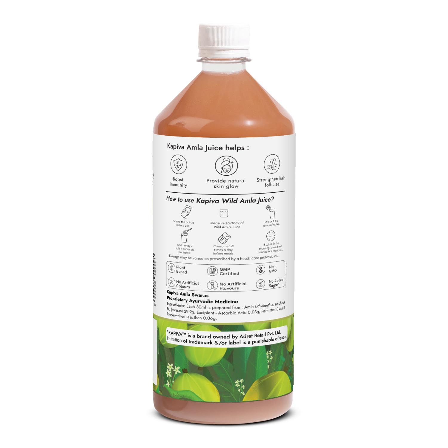 Kapiva Aloe Vera + Garcinia Juice | Garcinia Cambogia for Weight Management and Detox | No Added Sugar (1L)