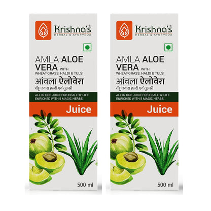 Krishna's Aloe Vera Amla Mix Juice - 1000 ml | A Perfect Mix for Healthy Skin